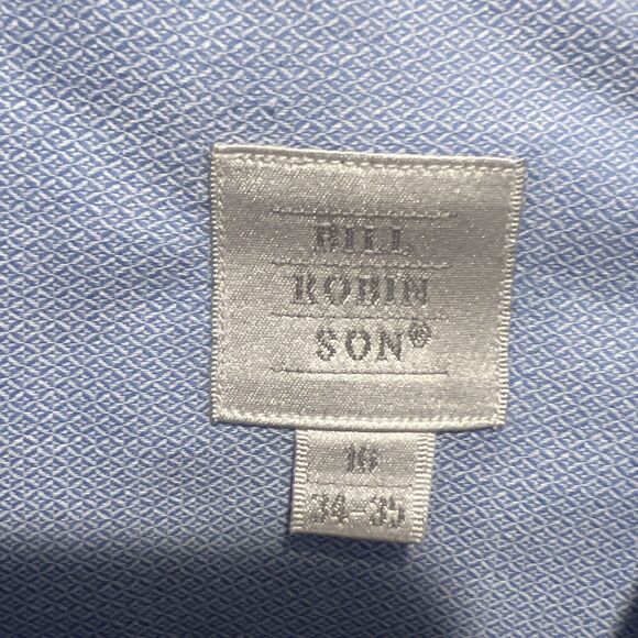 Bill Robinson men’s blue button up shirt hundred percent cotton long sleeves 16 - Picture 7 of 11